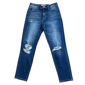 KANCAN JEANS MILAN HIGH RISE MOM SIZE 5/26 DISTRESSED KC9197D RELAXED FIT NWT
